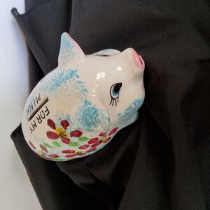 Vintage Handpainted Ceramic Piggy Bank Japan